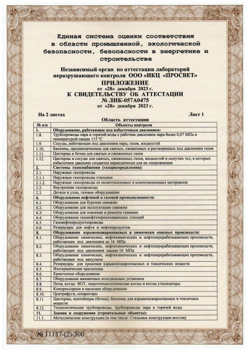 Свидетельство лаборатории неразрушающего контроля-2